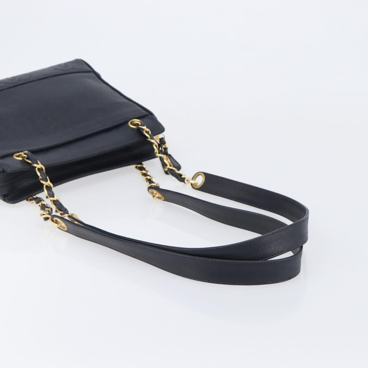Chanel Vintage Zipped Chain Caviar, Black, Leather, Tote Bag