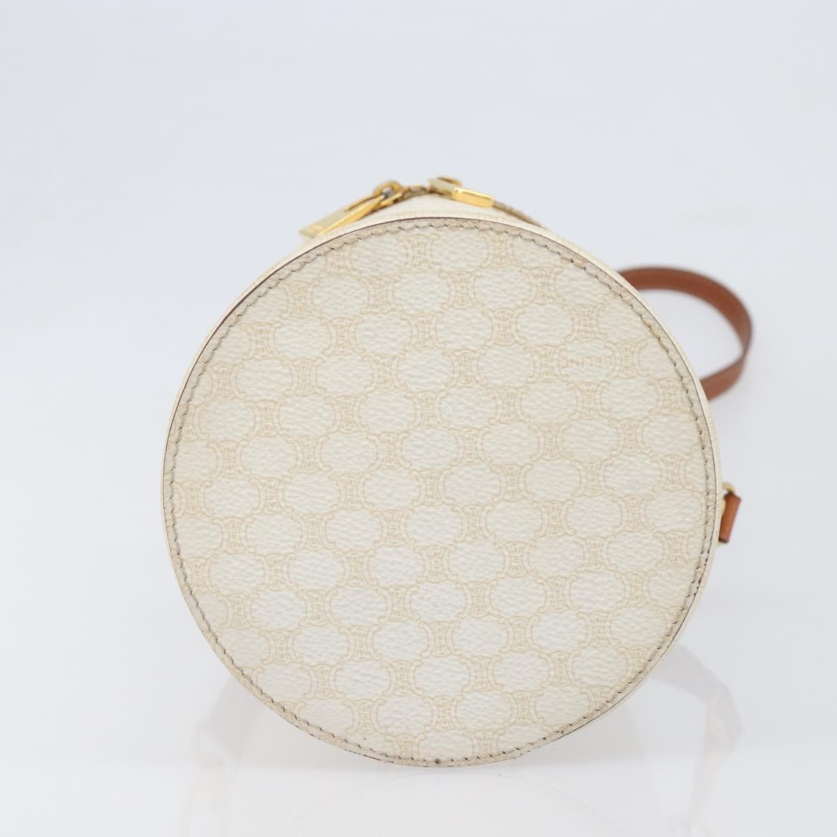 Celine Vintage Macadam Canvas, Beige, PVC, Shoulder Bag