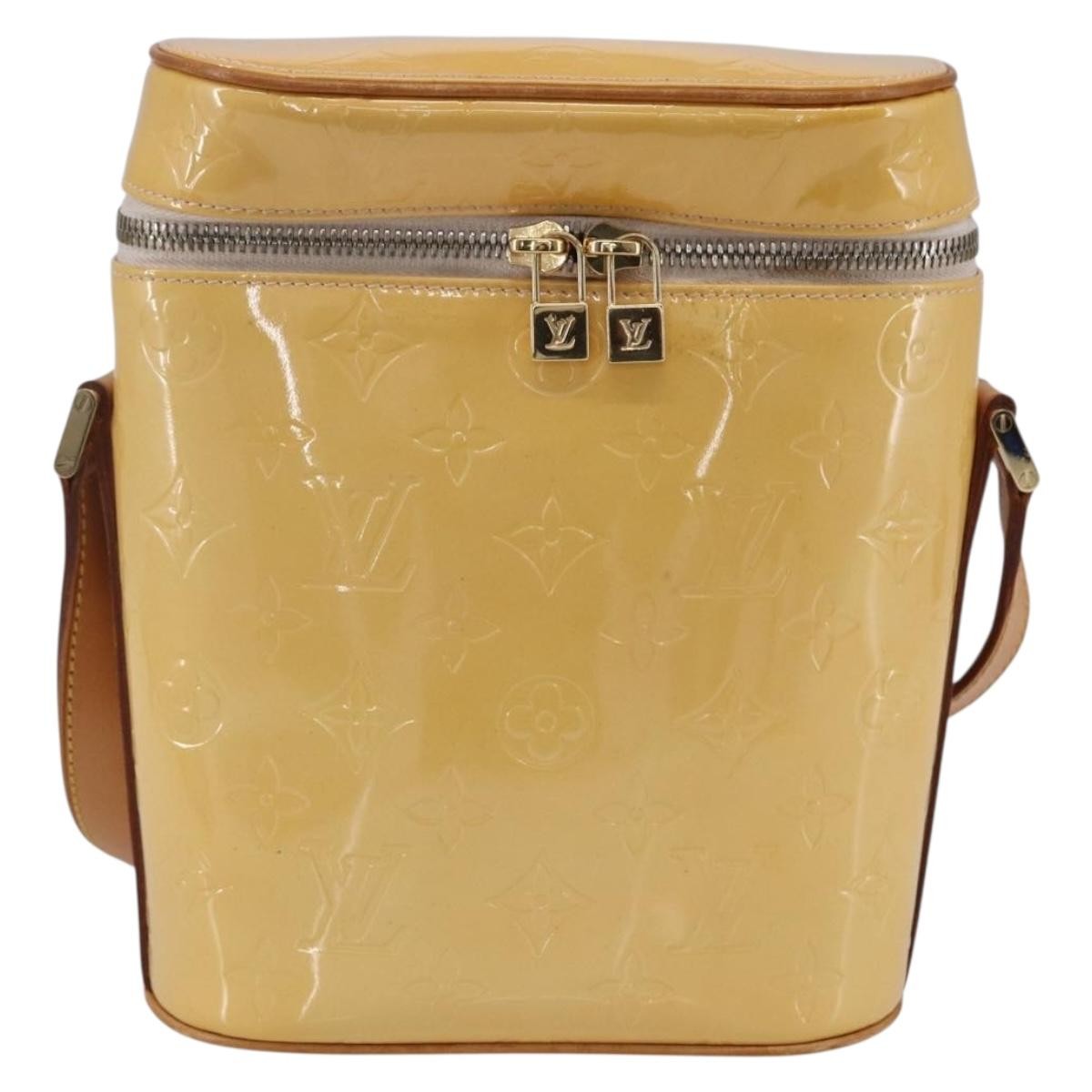Louis Vuitton Vertical Taiga Leather, Pink, Patent Leather, Tote Bag