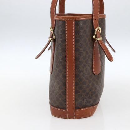 Celine Vintage Macadam Canvas and Leather, Brown, Canvas, Handbag