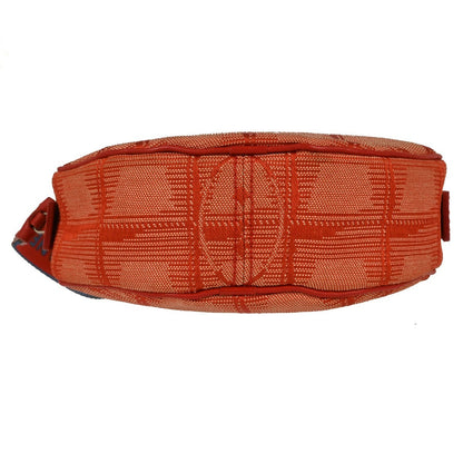 Chanel Travel Line Round Wristlet Nylon, Orange, Nylon, Clutch