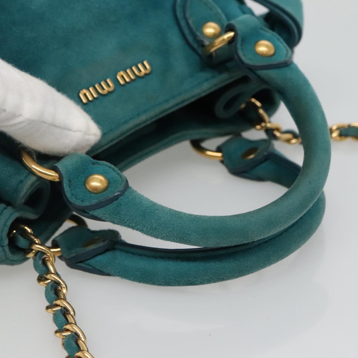 Miu Miu Shoulder Bag Suede leather, BLUE, SUEDE, Shoulder bag