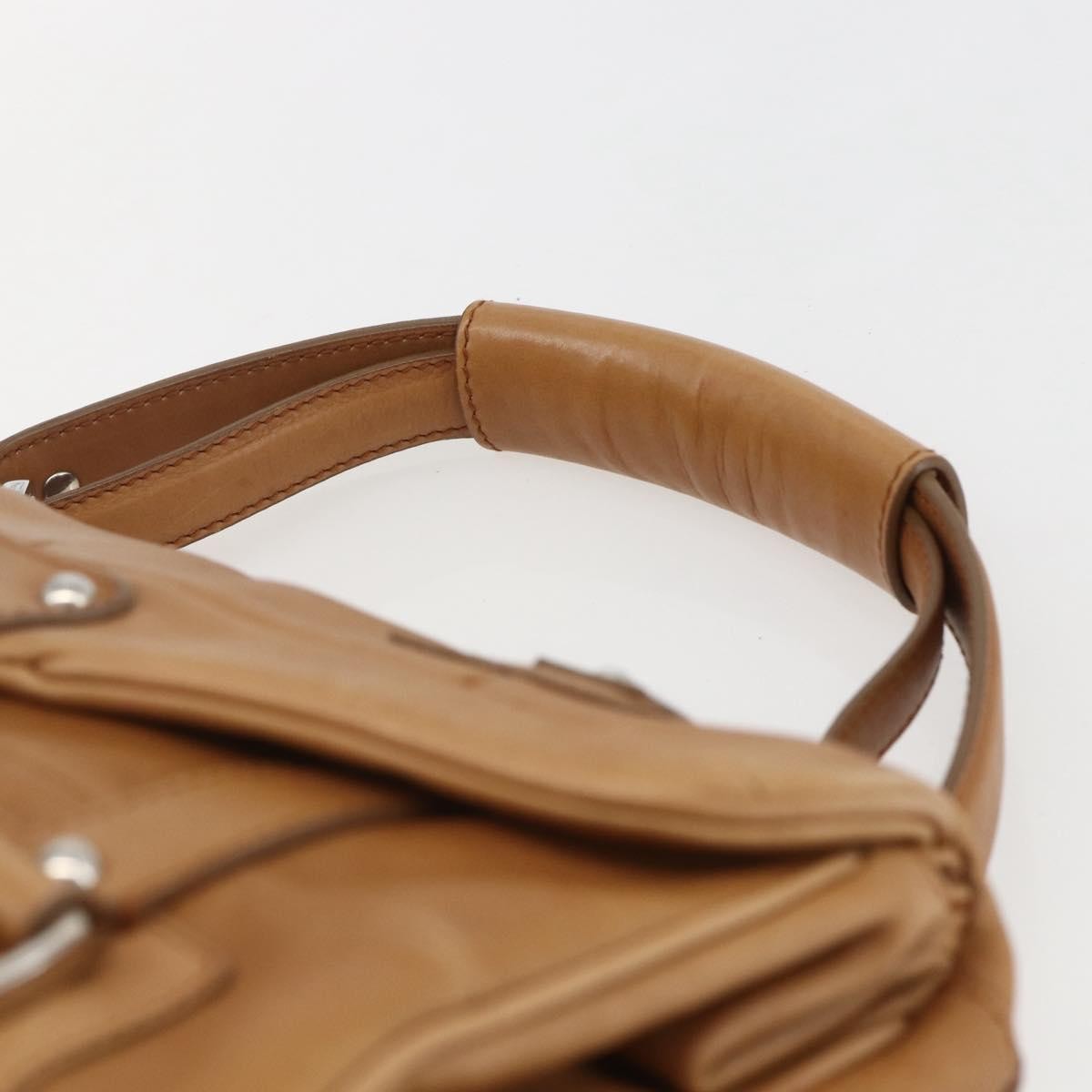 Salvatore Ferragamo Gancini Leather, Brown, Leather, Shoulder Bag
