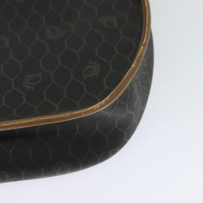 Christian Dior Vintage Honeycomb Flap Canvas and Leather, Black, Canvas, Shoulder Bag