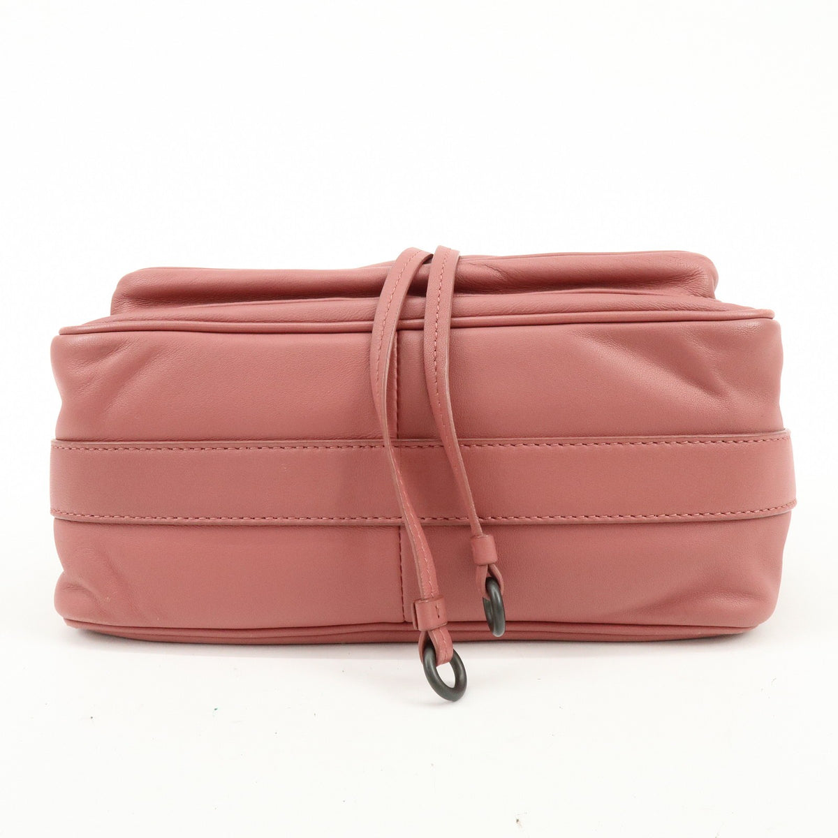 Bottega Veneta Drawstring Flap Leather with Intrecciato, Pink, Leather, Backpack