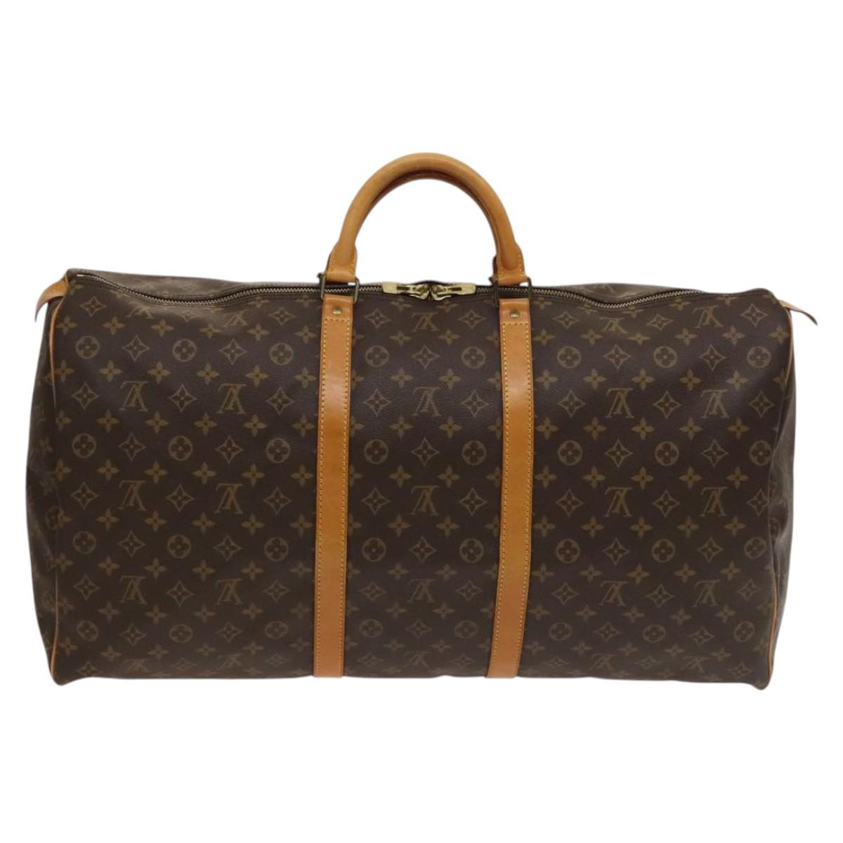 Louis Vuitton Keepall Bag Monogram Canvas, BROWN, CANVAS, Travel bag