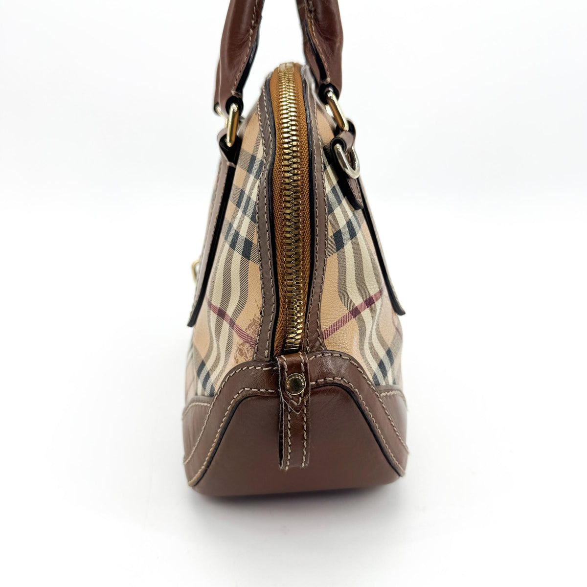 Burberry Orchard Haymarket Coated Canvas, Brown, Canvas, Handbag