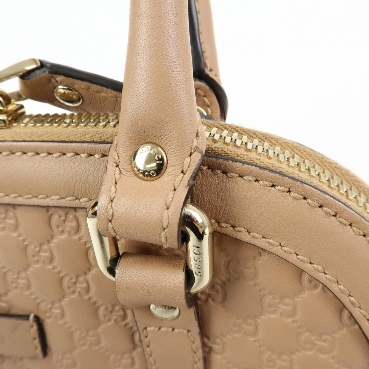 Gucci Convertible Dome Satchel Microguccissima Leather, Beige, Leather, Handbag