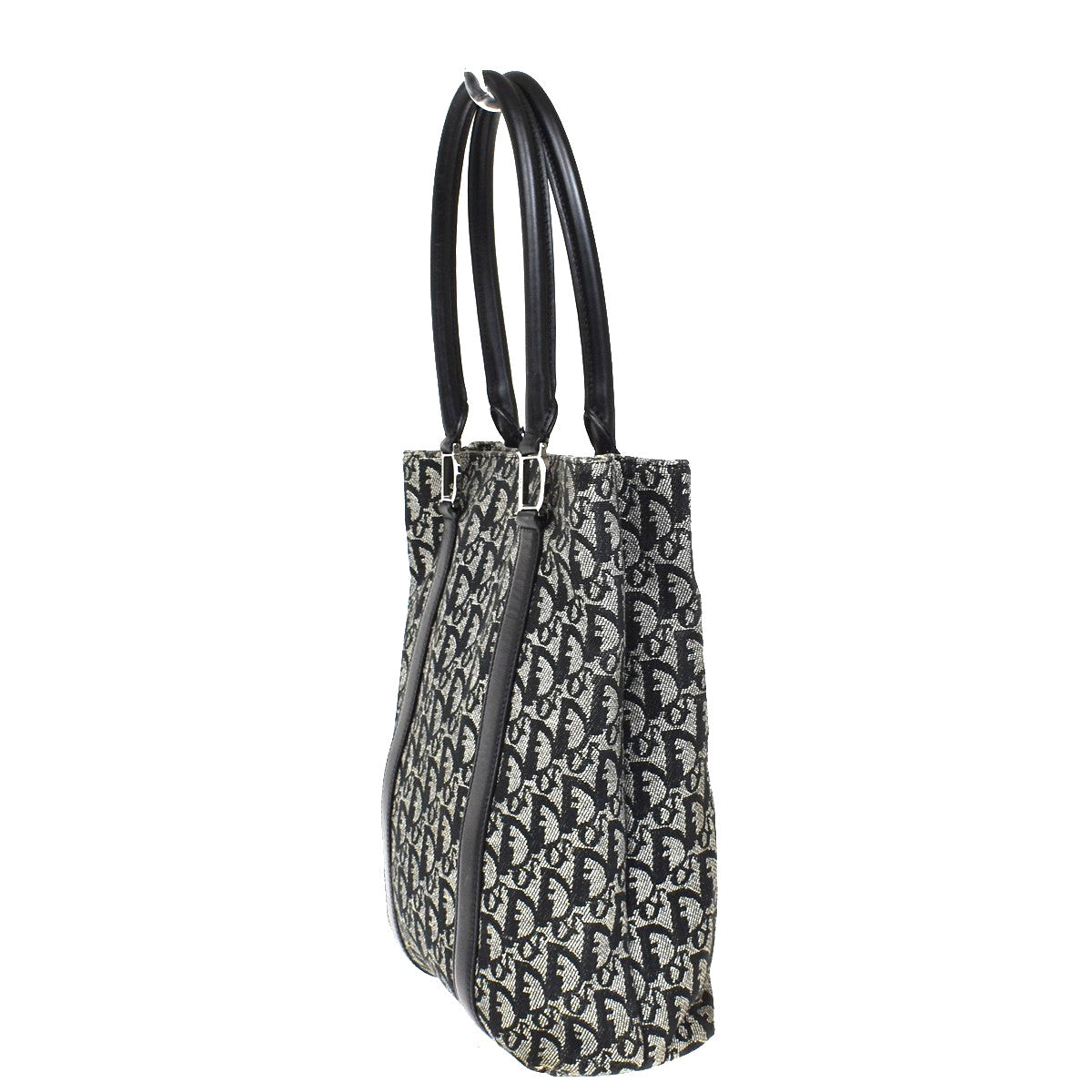 Christian Dior Vintage Open Diorissimo Canvas, Black, Canvas, Tote Bag