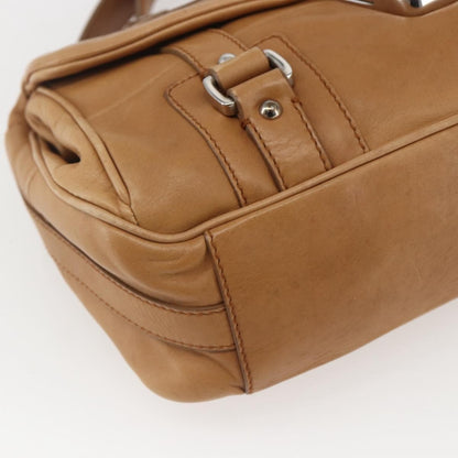 Salvatore Ferragamo Gancini Leather, Brown, Leather, Shoulder Bag