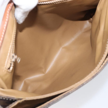 Celine Vintage Macadam Canvas and Leather, Brown, Canvas, Shoulder Bag