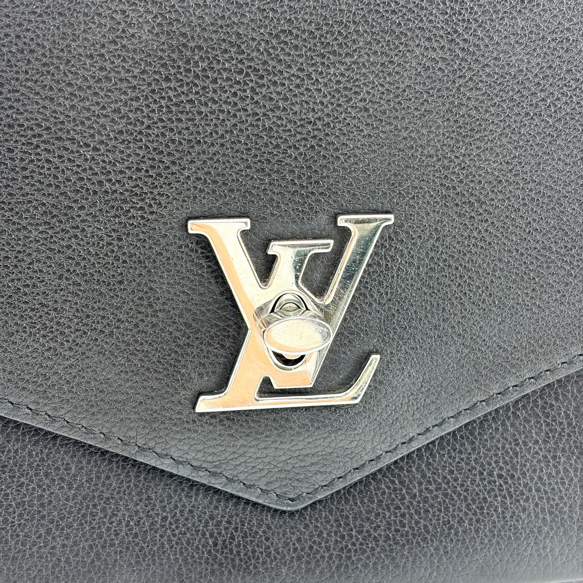 Louis Vuitton Mylockme Monochrome Leather, Black, Leather, Handbag
