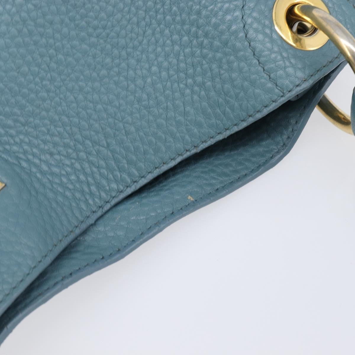 Prada Rolled Hobo Vitello Daino, Blue, Leather, Shoulder Bag