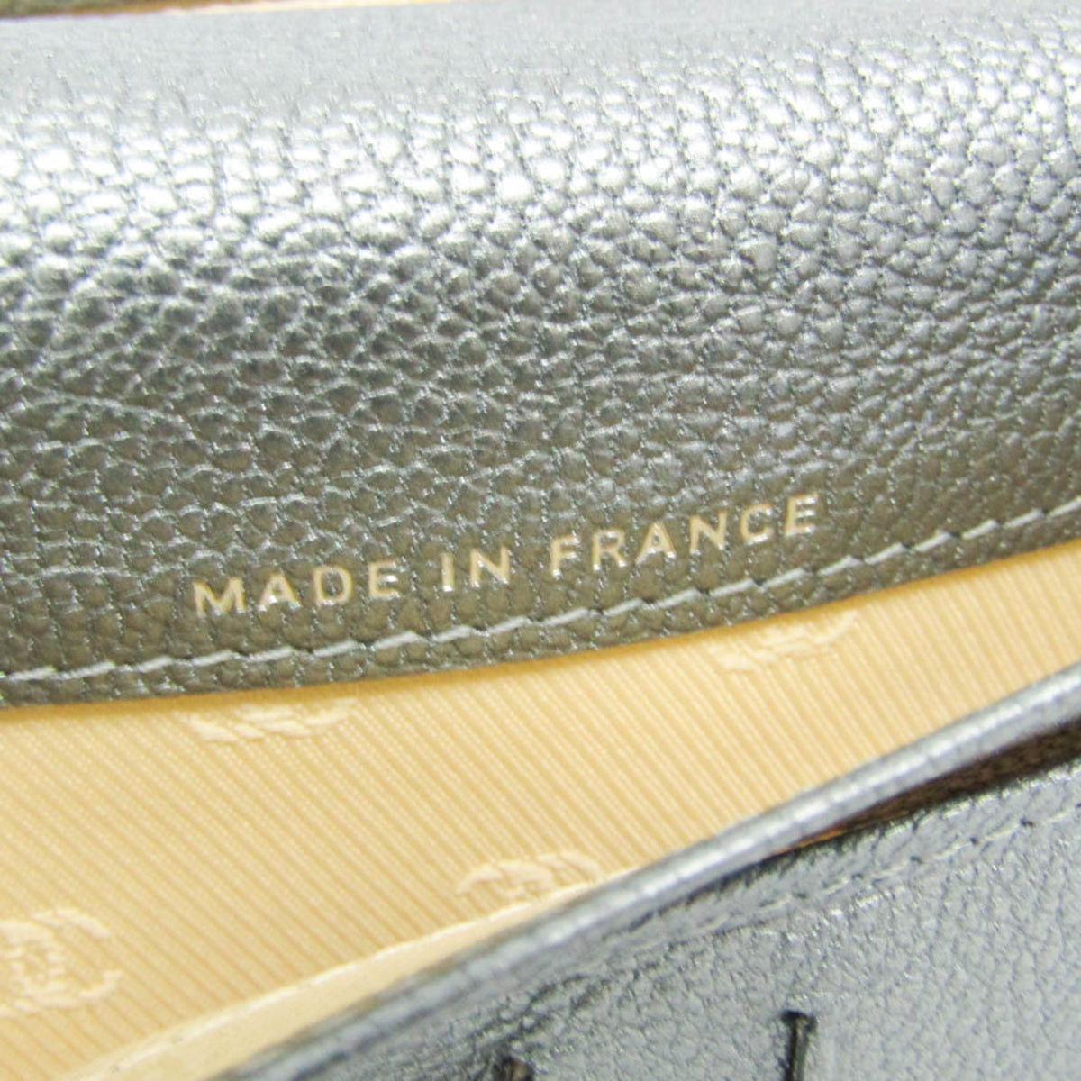 Chanel CC Button Bi-Fold Card Case Leather, Silver, Leather, Card Holder