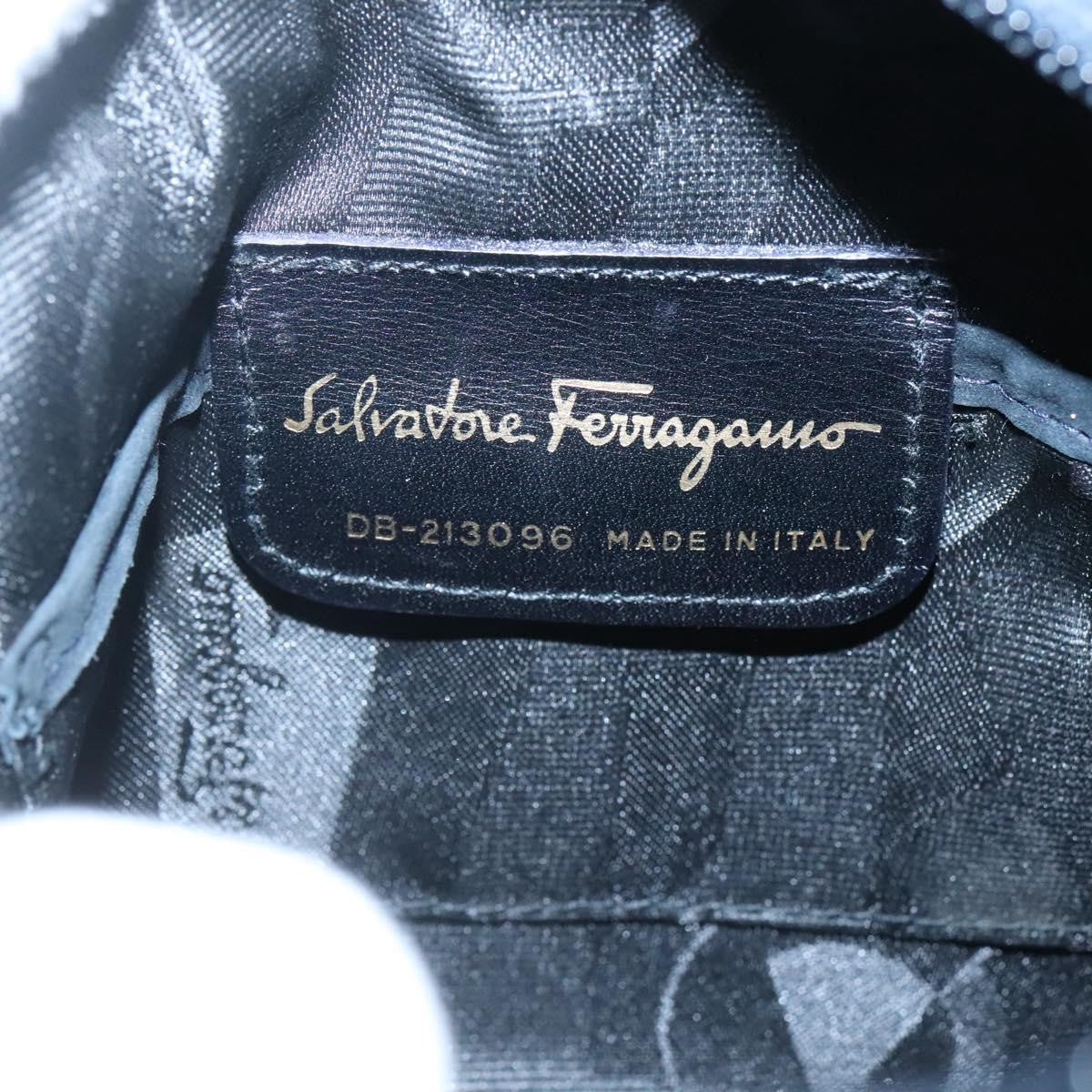 Salvatore Ferragamo Vara Bow camera Suede, Navy, Suede, Shoulder Bag