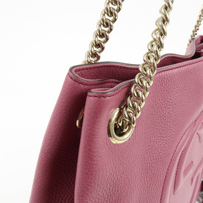 Gucci Soho Chain Strap Leather, Purple, Leather, Shoulder Bag