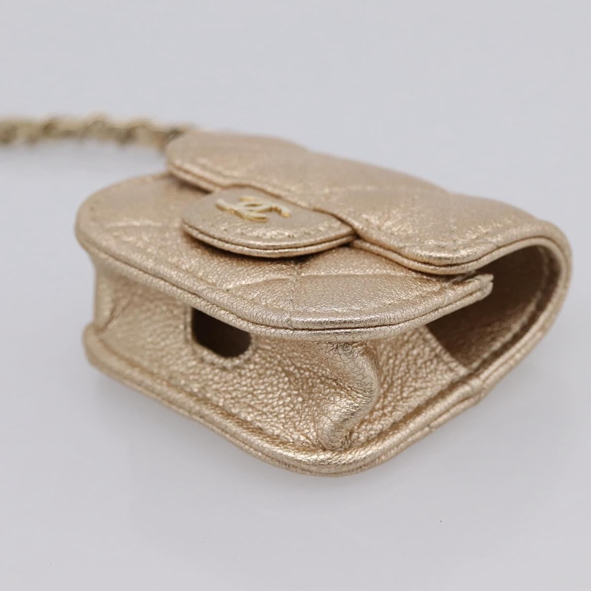 Chanel Pearl Crown CC Multi Pouches Wristlet Quilted Lambskin, Gold, Leather, Clutch