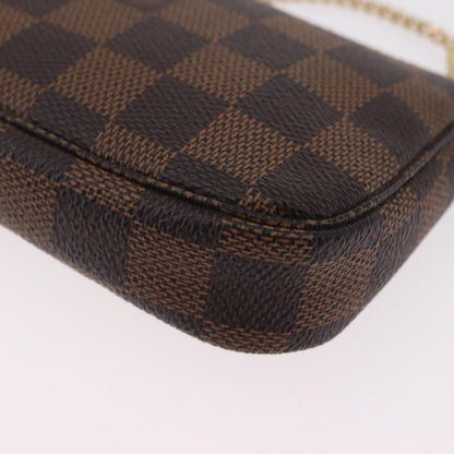 Louis Vuitton Pochette Accessoires Damier, Brown, Canvas, Clutch