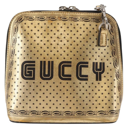 Gucci Dome Limited Edition Printed Leather, Gold, Leather, Crossbody Bag