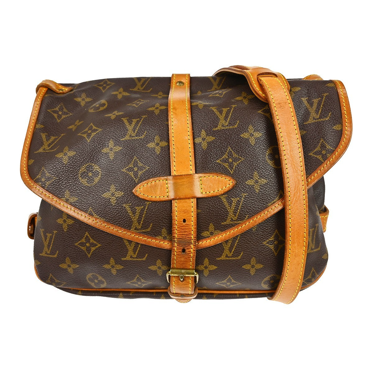 Louis Vuitton Saumur Monogram, Brown, Canvas, Shoulder Bag