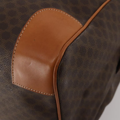 Celine Boston Triomphe Coated Canvas, Brown, PVC, Handbag