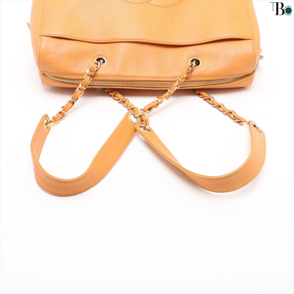 Chanel Coco Mark Leather, ORANGE, LEATHER, Shoulder bag