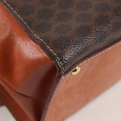 Celine Vintage Convertible Top Handle Macadam Coated Canvas, Brown, Canvas, Handbag