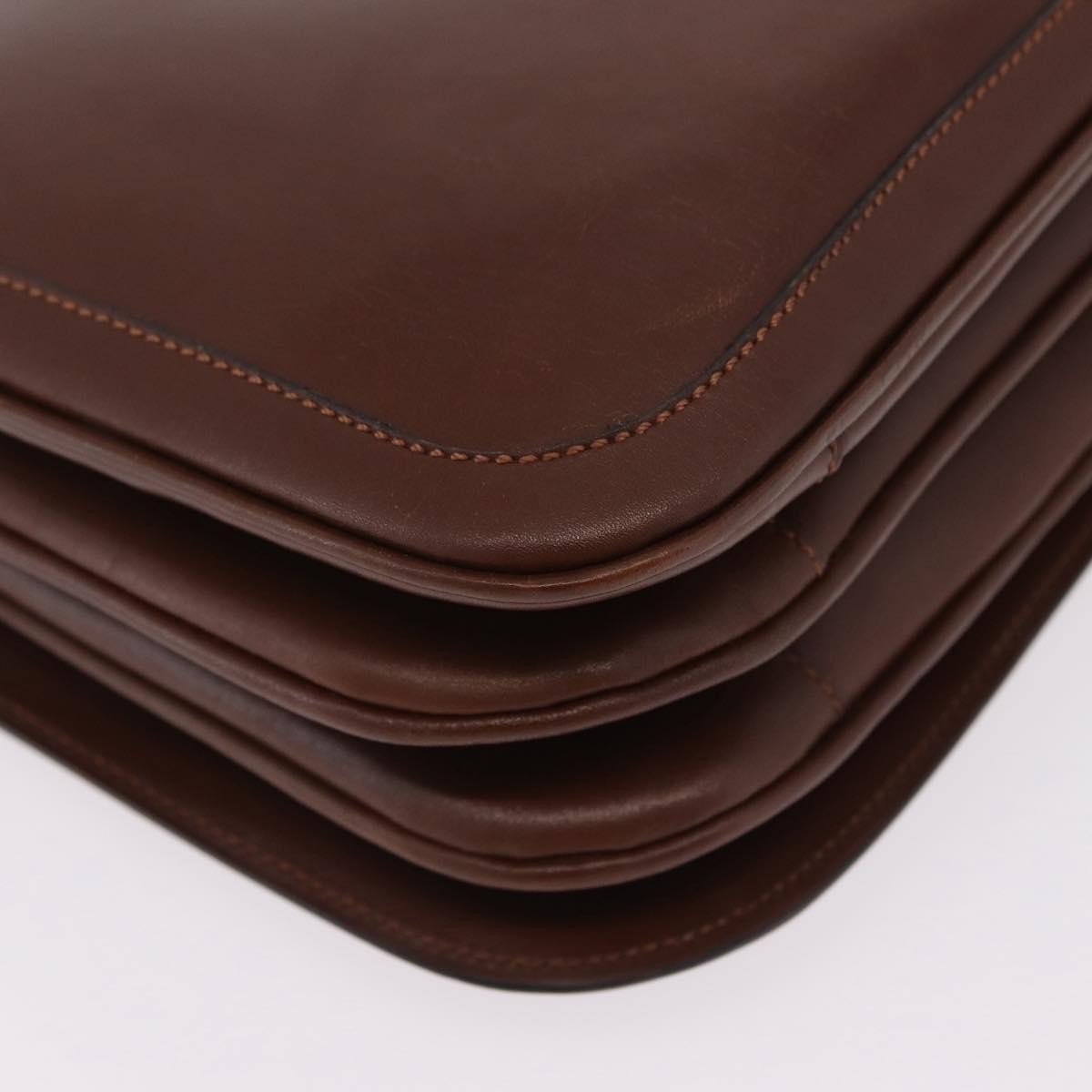 Celine Triomphe Leather, Brown, Leather, Shoulder Bag