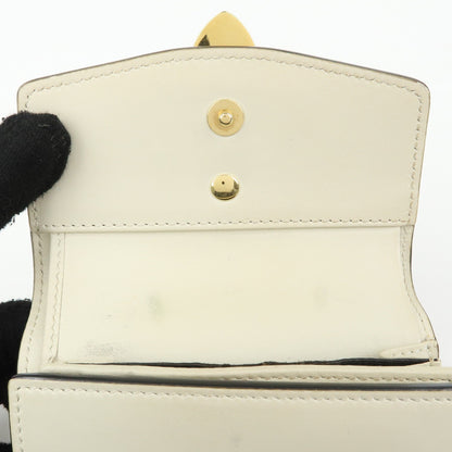 Gucci Sylvie Compact Leather, Beige, Leather, Wallet