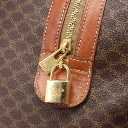Celine Vintage Duffle Macadam Coated Canvas, Brown, Canvas, Handbag