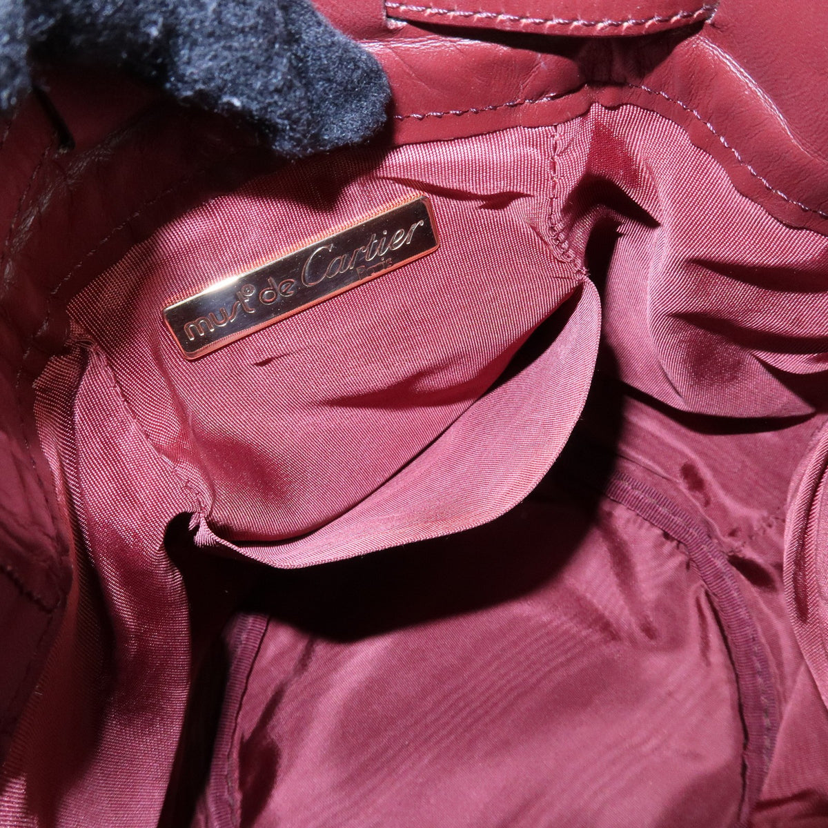 Cartier Must de Cartier Leather, Burgundy, Leather, Shoulder Bag