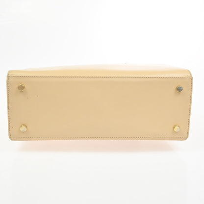 Salvatore Ferragamo Vala Leather, Beige, Leather, Shoulder Bag
