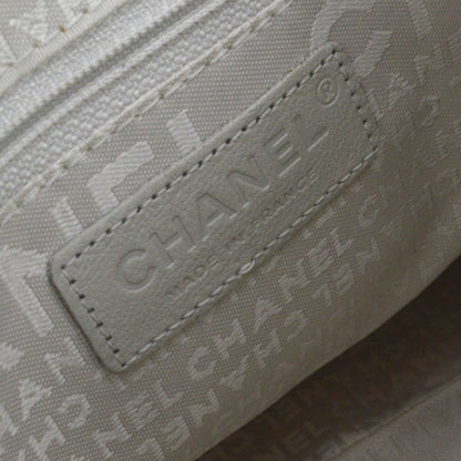 Chanel Pocket Accordion Flap Quilted Lambskin, White, Leather, Shoulder Bag