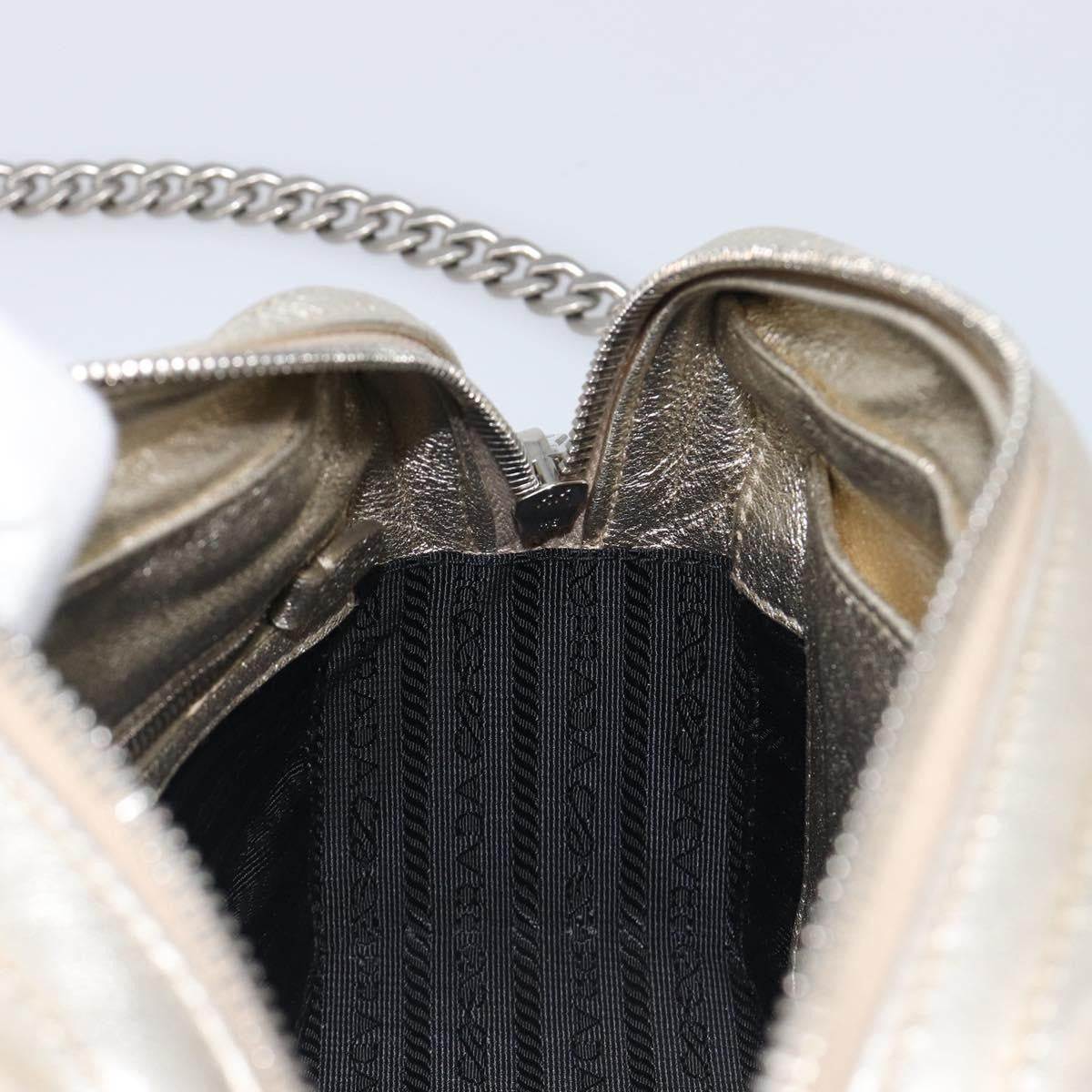 Prada Camera Diagramme Quilted Leather, Metallic, Leather, Shoulder Bag