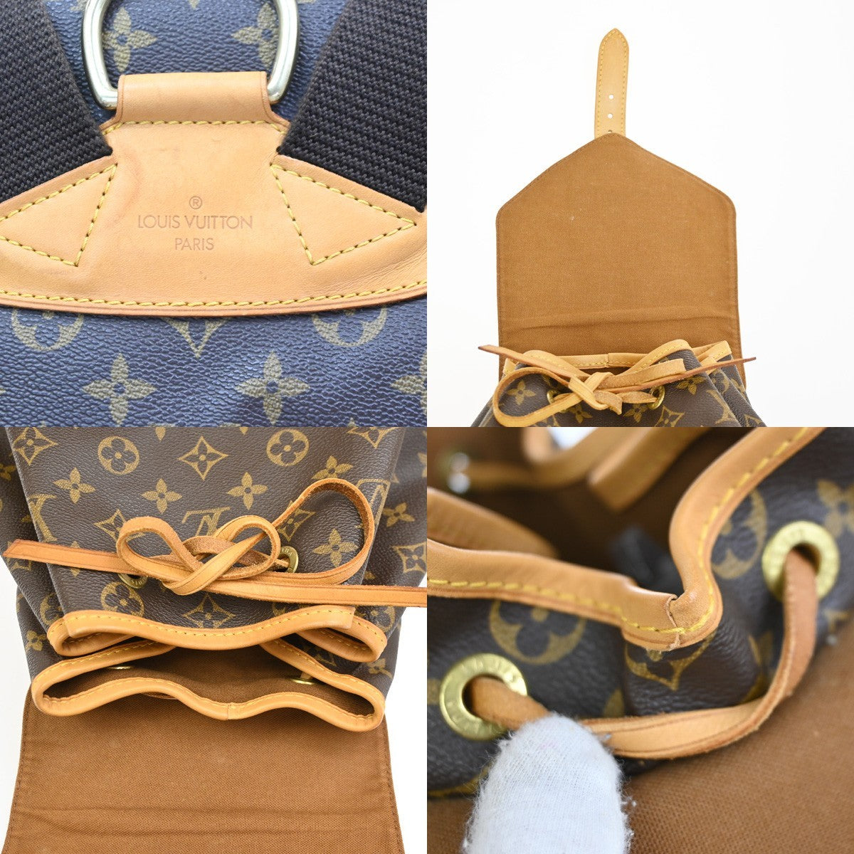 Louis Vuitton Montsouris Monogram, Brown, Canvas, Backpack