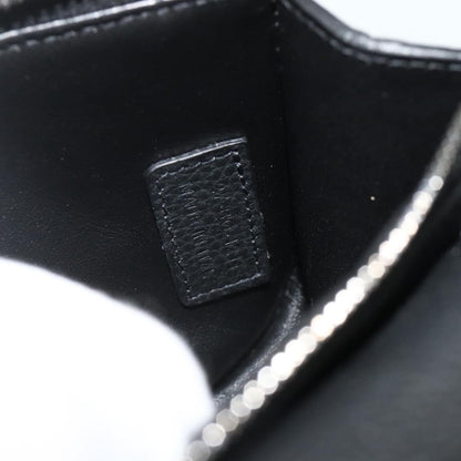 Christian Dior Saddle Pouch Belt Leather, Black, Leather, Clutch
