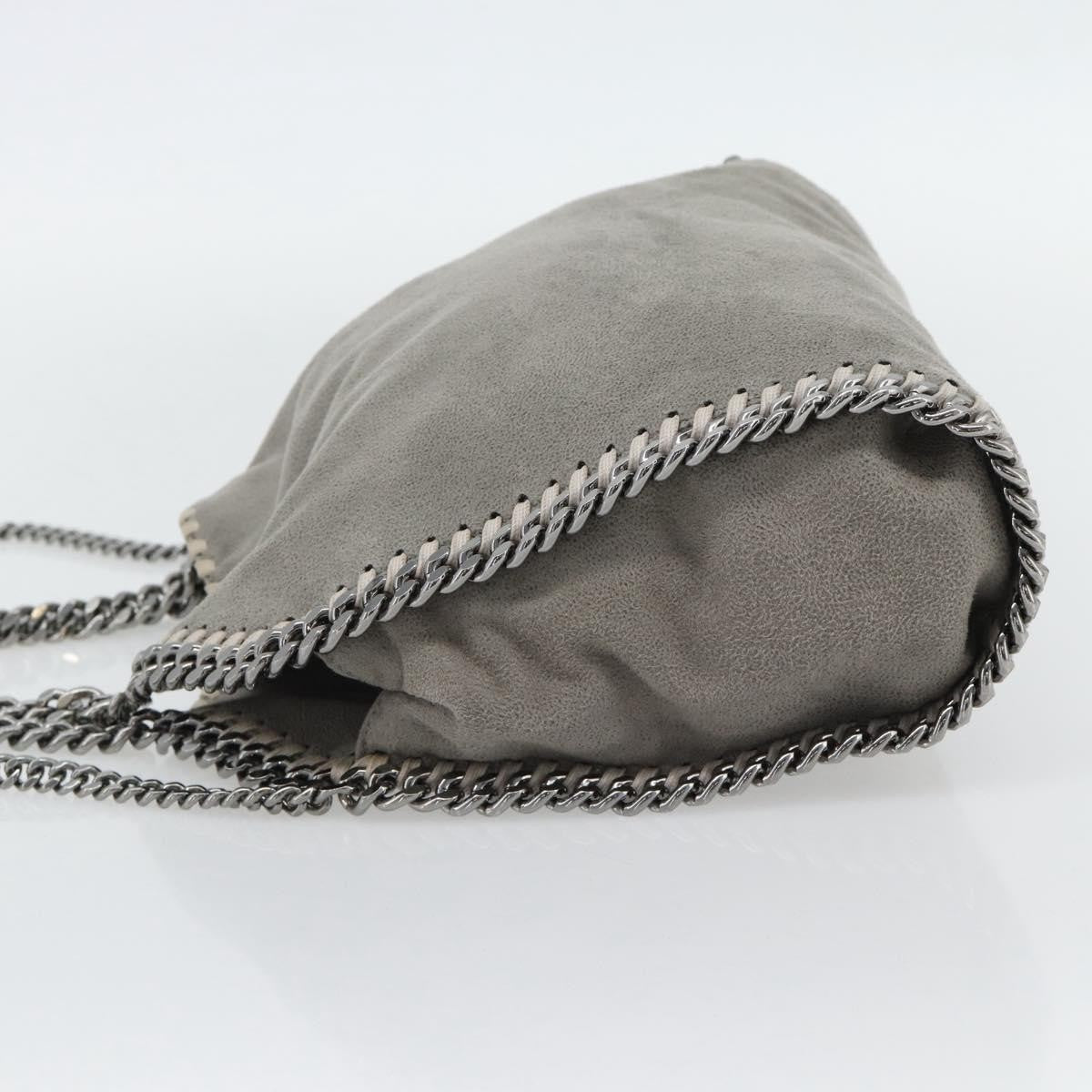 Stella McCartney Falabella Fold Over Shaggy Deer, Gray, Polyester, Shoulder Bag