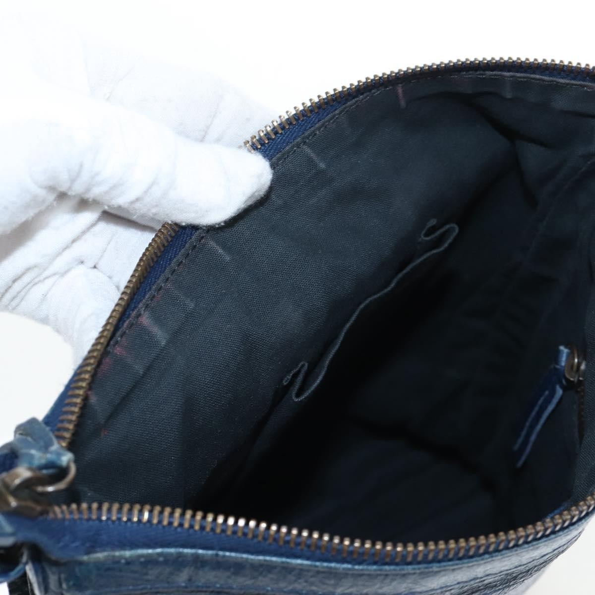 Balenciaga Flat Crossbody Classic Studs Leather, Navy, Leather, Crossbody Bag