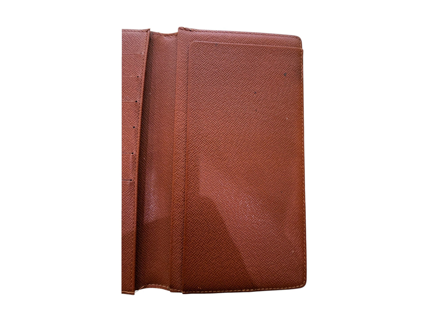 Louis Vuitton Vintage Checkbook Monogram Canvas, Brown, Canvas, Wallet