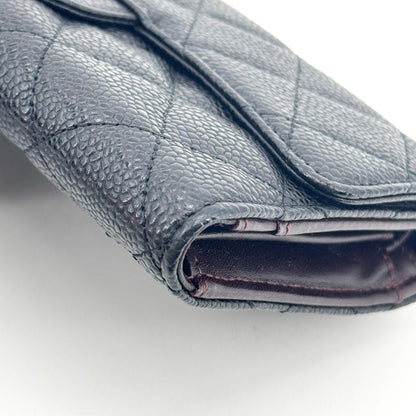 Chanel Timeless Long Wallet Lambskin, Black, Leather, Wallet