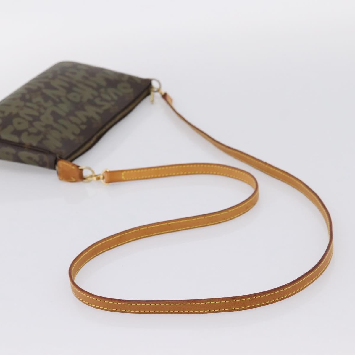 Louis Vuitton Pochette Accessoires Limited Edition Monogram Graffiti, Khaki, Canvas, Clutch