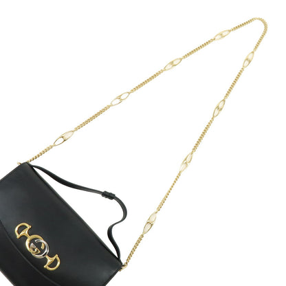 Gucci Zumi Leather, Black, Leather, Shoulder Bag