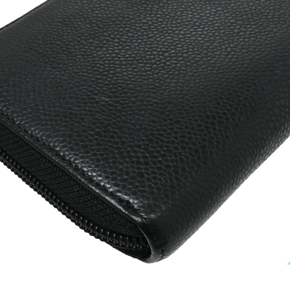 Chanel Portefeuille long CC logo Caviar Skin, Black, Leather, Wallet