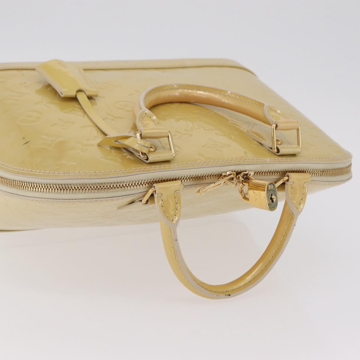 Louis Vuitton Alma Monogram Vernis, Beige, Patent Leather, Handbag
