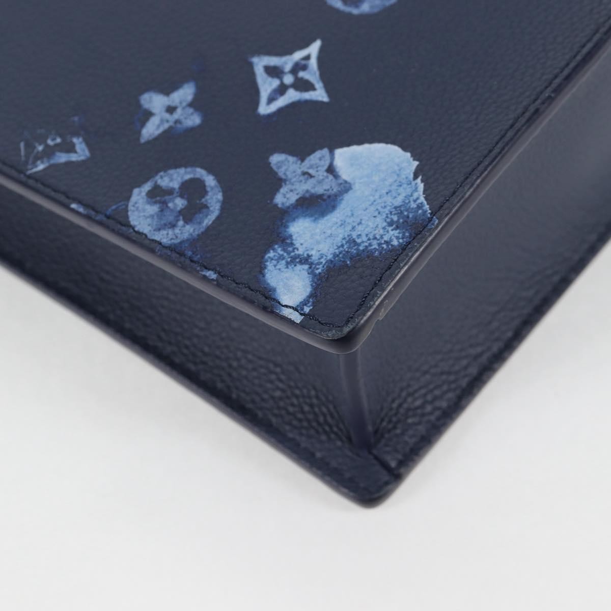 Louis Vuitton Sac Plat Zipped Limited Edition Monogram Ink Watercolor Leather, Blue, Canvas, Handbag