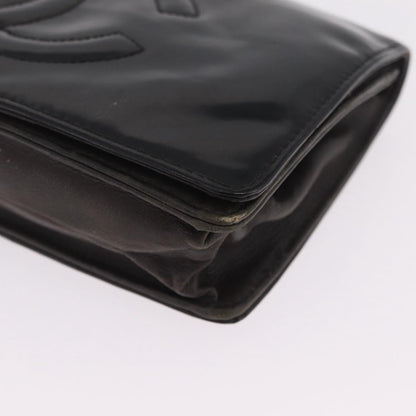 Chanel Vintage CC Wallet on Chain Patent, Black, Patent Leather, Crossbody Bag