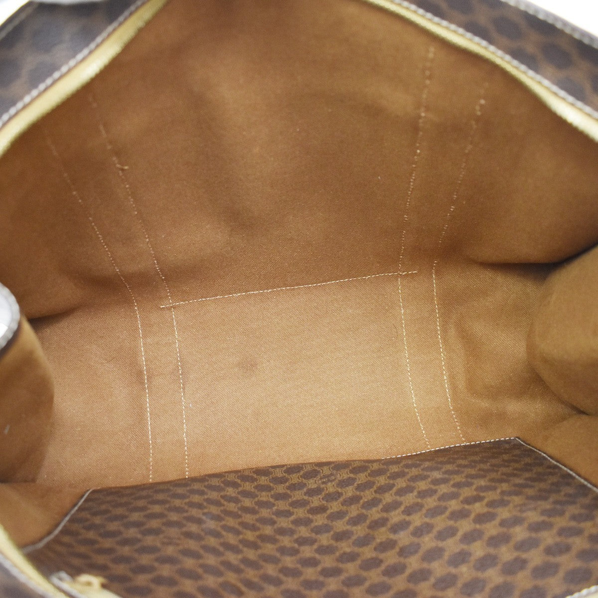 Celine Vintage Macadam Shopper Coated Canvas, Brown, Canvas, Tote Bag