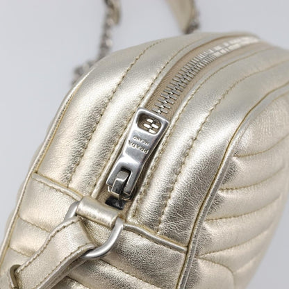 Prada Camera Diagramme Quilted Leather, Metallic, Leather, Shoulder Bag