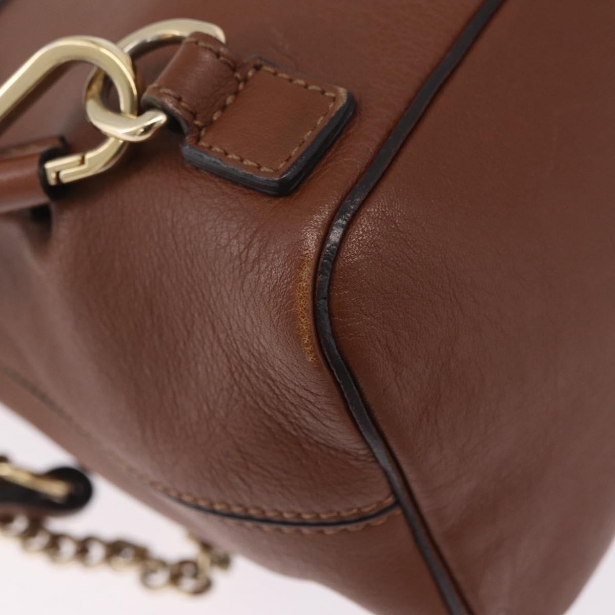 Chloe Faye Quilted Leather, Brown, Leather, Shoulder Bag