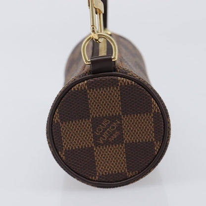 Louis Vuitton Papillon Pochette Damier Ebene, Brown, Canvas, Clutch